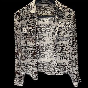 RACHEL Rachel Roy Artistic Print Blouse